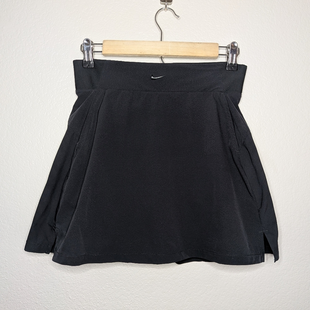 Nike Womens Black Dri Fit Athletic Workout Activewear Yoga Mini Skirt Skort S